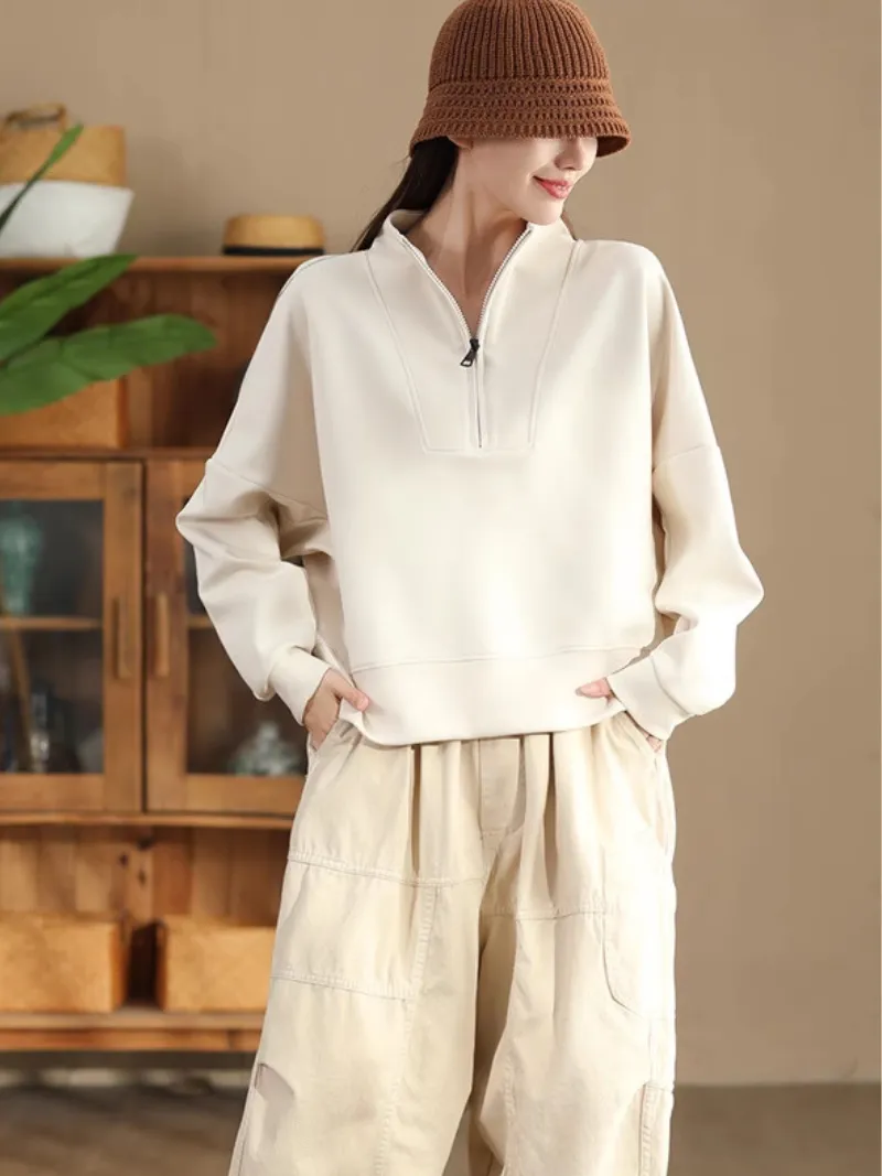 Women's Trendy & Modern Half Open Collar Sweater